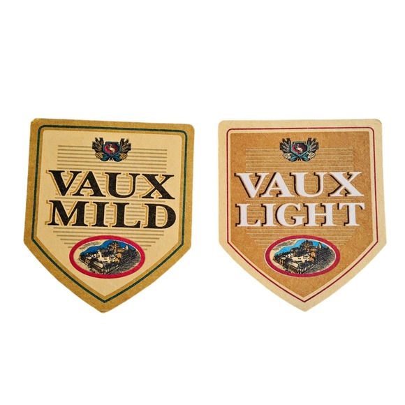 Vaux Mild Light Beer Coasters Vintage Barware Collectible Pub Memorabilia - Picture 1 of 3